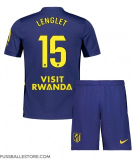 Günstige Atletico Madrid Clement Lenglet #15 Auswärts Trikotsatzt Kinder 2025-26 Kurzarm (+ Kurze Hosen)